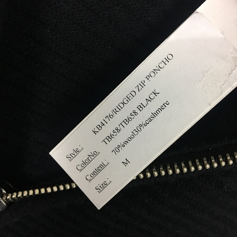 Kokun | Ridged Zip Cashmere Blend Poncho M - Picture 5 of 6
